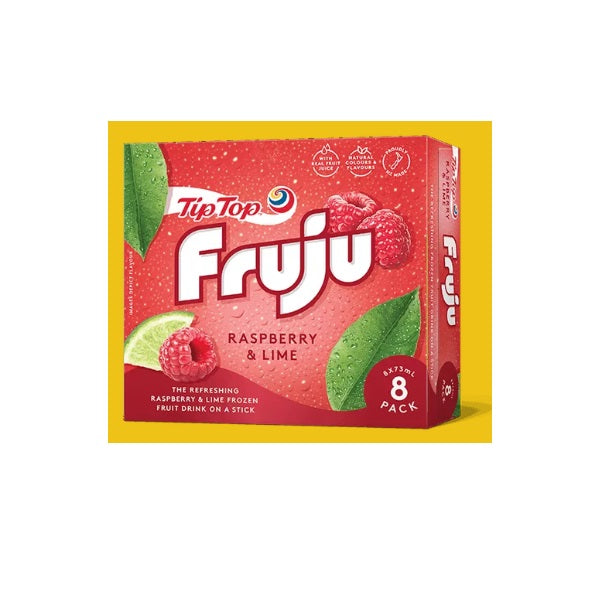 FruJu Ice Blocks Raspberry & Lime 8pk x 73ml