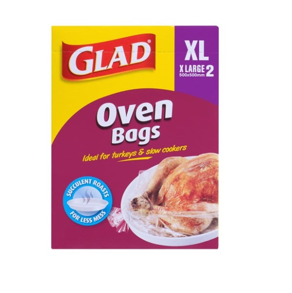 Glad Oven Bags Extra Large 2pk 500mm x 500mm