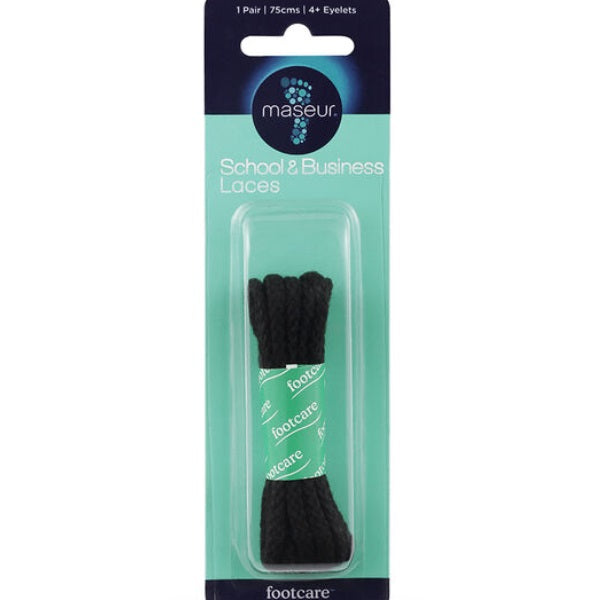 Maseur Shoe Laces 75cm Black School Shoe