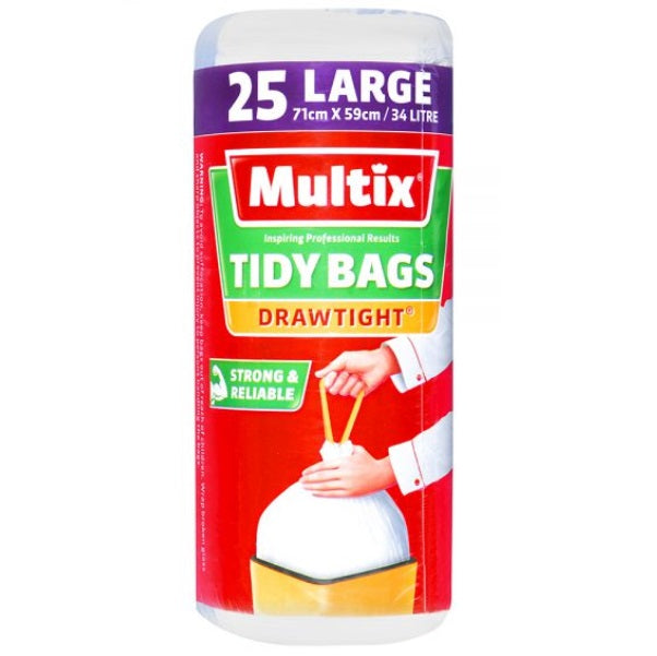 Multix Drawtight Kitchen Tidy Bags 25 Large