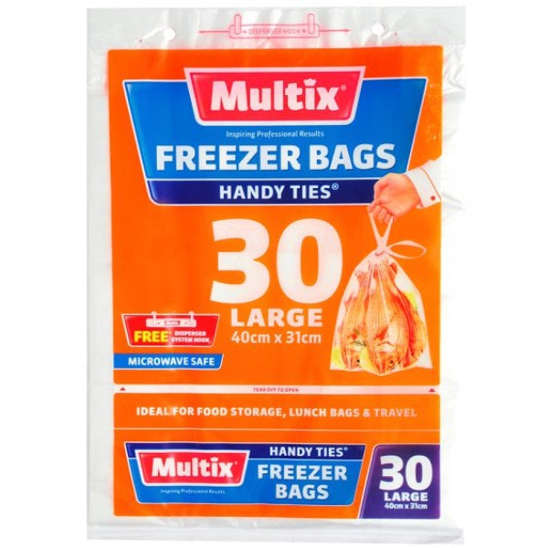 Multix Large Freezer Bags With Handles 30pk