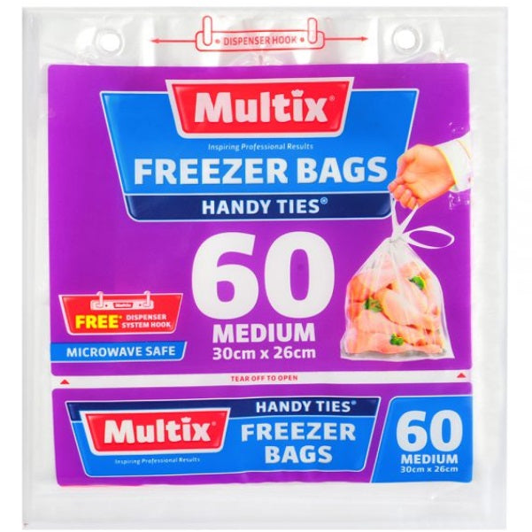 Multix Medium Freezer Bags With Handles 60pk